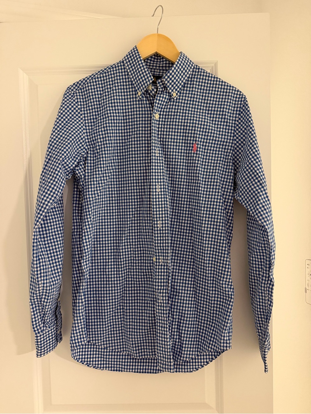 Ralph Lauren Blue White Gingham Button-Down Shirt